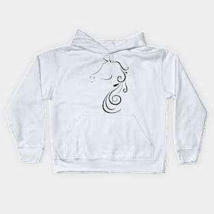 Elegant Horse Swirls Kids Hoodie